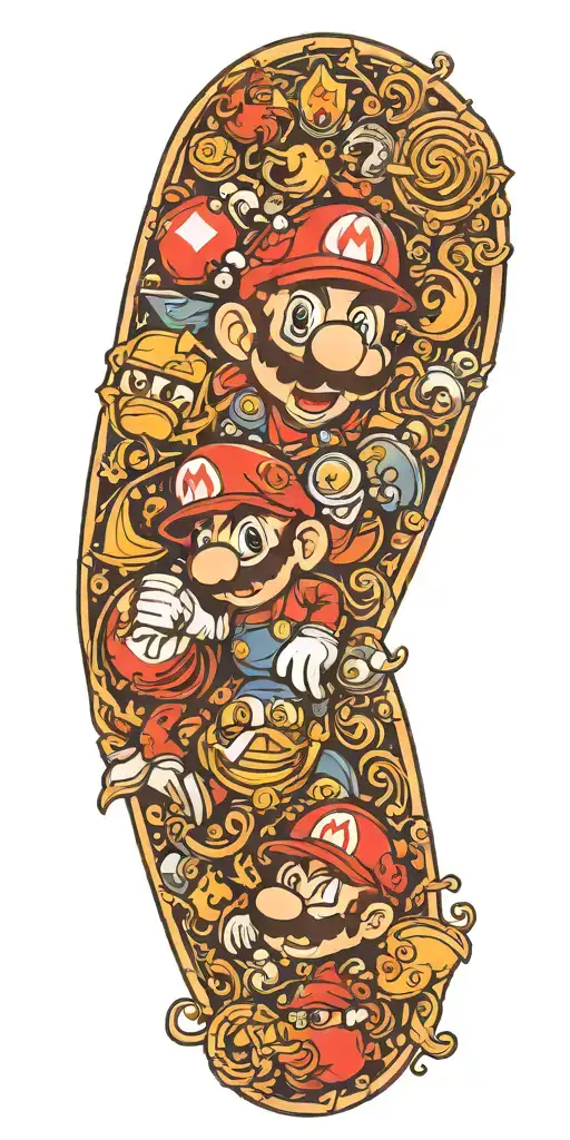 mario bros tattoo design idea