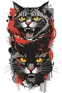 background behind Cheshire cat mixing designs tattoo design idea