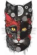 background behind Cheshire cat mixing designs tattoo design idea