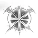 upside down christ cross with barbed wire and blood leaking from it tattoo design idea