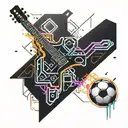 soccer, sports, summer, songs with a guitar around the campfire, food tattoo design idea