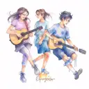 soccer, sports, friends, summer, songs with a guitar around the campfire, food tattoo design idea