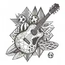 soccer, sports, summer, songs with a guitar around the campfire, food tattoo design idea
