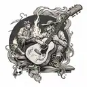 soccer, freinds, sports, summer, songs with a guitar around the campfire, food tattoo design idea