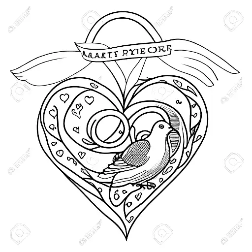 Heart loop. Dove of peace. Birth date 5.4.1941. Death date 12.3.2018  tattoo design idea