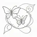 butterfly with sagittarius tattoo design idea
