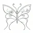 butterfly with sagittarius tattoo design idea