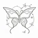 butterfly with sagittarius tattoo design idea