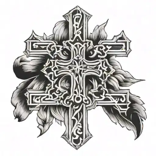 cross with roman numerals  tattoo design idea