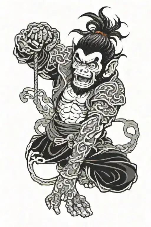 monkey king tattoo design idea
