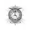 clock, time fading, arm sleeve  tattoo design idea