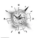 clock, time fading, arm sleeve  tattoo design idea