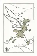Peter pan flying tattoo design idea