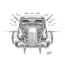 hot rod car tattoo design idea