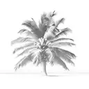 soft clouds with soft palm tree tattoo design idea