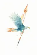 feathers and an arrow with a head of an eagle tattoo design idea