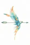 feathers and an arrow with a head of an eagle tattoo design idea