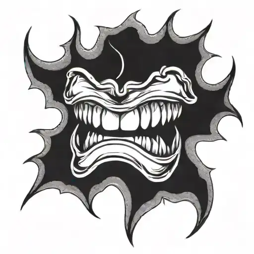 mouth on buttock tattoo design idea