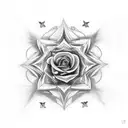 star,butterfly,rose,clouds, tattoo design idea