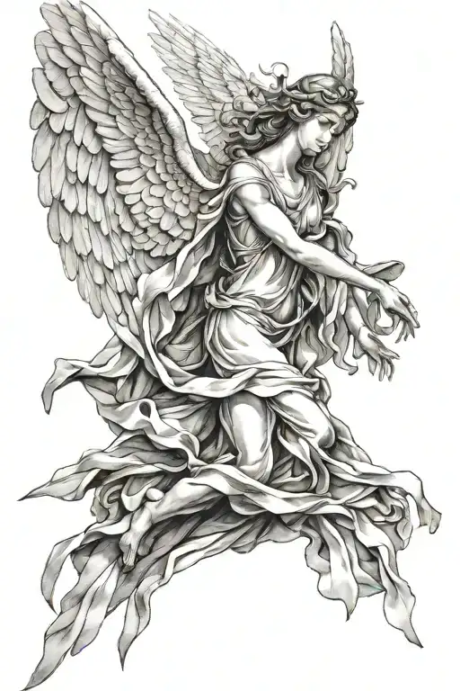 3 arcan angel tattoo design idea