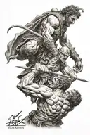 david vs goliath tattoo design idea