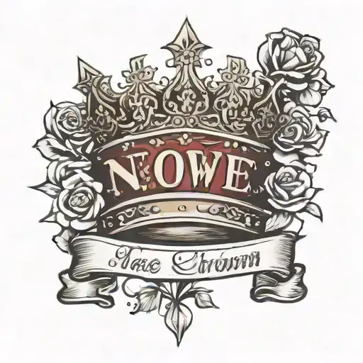 Name and Crown tattoo design idea