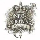 Name and Crown tattoo design idea