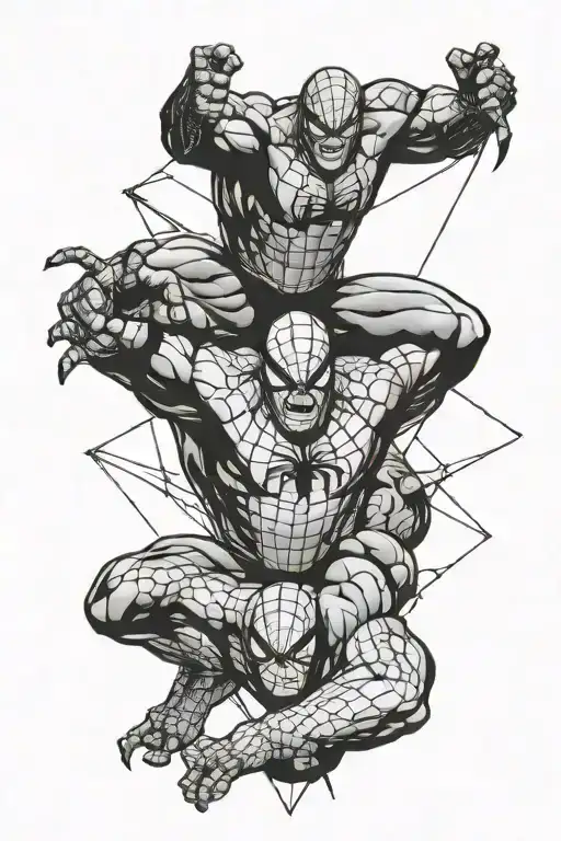 point spiderman et hulk tattoo design idea