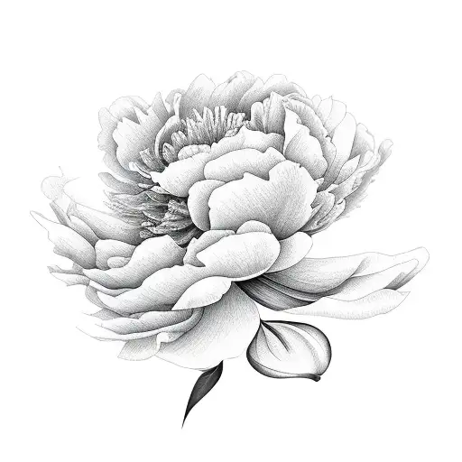 Peony tattoo design idea