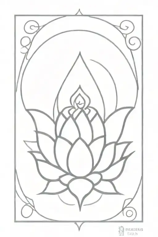 unalome, om, breath, lotus flower tattoo design idea