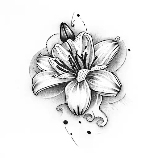 mum with lilies tattoo design idea