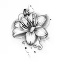 mum with lilies tattoo design idea