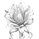 mum with lilies tattoo design idea
