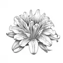 mum with lilies tattoo design idea