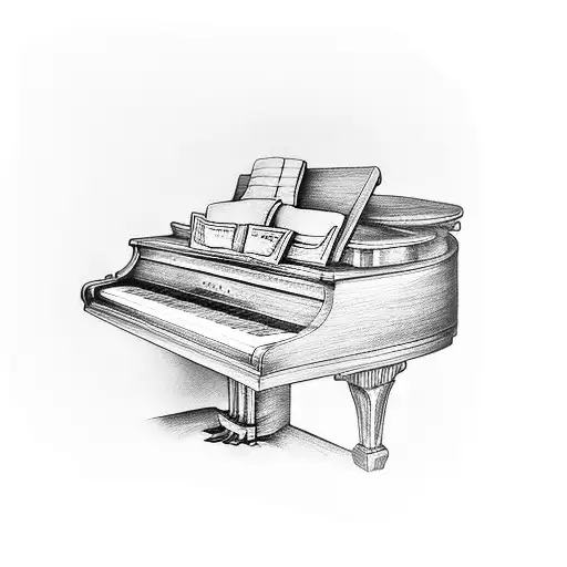 Piano keys tattoo design idea
