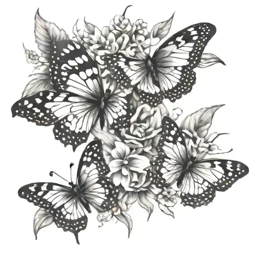 enjoy the butterflies tattoo design idea