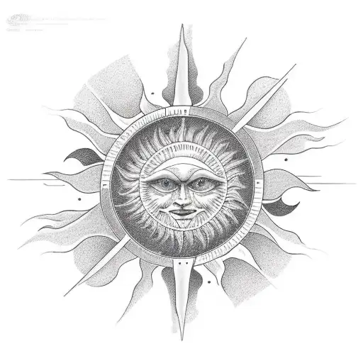 sun movement through space  tattoo design idea