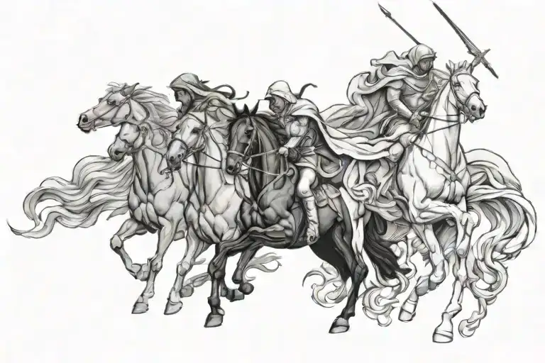 4 horsemen of apocalypse  tattoo design idea