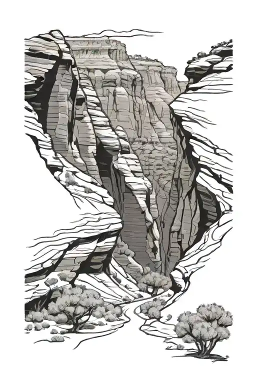 utah desert, slot canyons, juniper trees, mesas, tattoo design idea