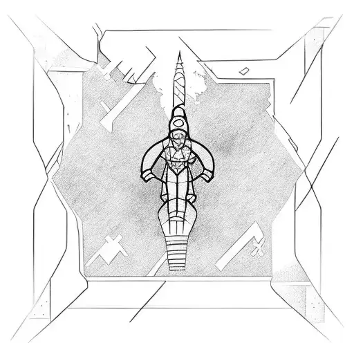 cave diving arrow tattoo design idea
