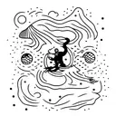 Cave diver navigating through an intricate underwater cave system tattoo design idea