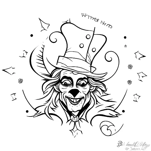 mad hatter tattoo design idea