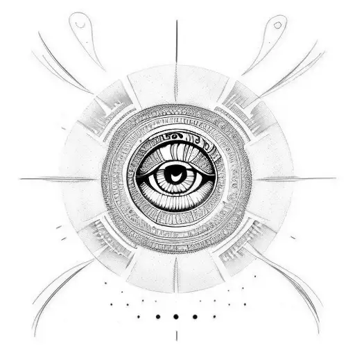  unalome moon evil eye Gemini  tattoo design idea