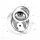 evil eye unalome moon Gemini  tattoo design idea