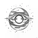 evil eye unalome moon Gemini  tattoo design idea