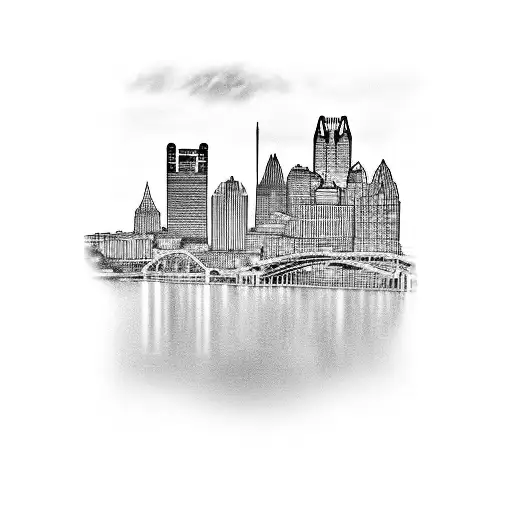 pittsburgh skyline with 412 tattoo design idea
