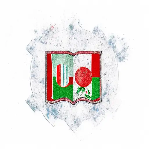 Italian flag and Yemeni flag  tattoo design idea