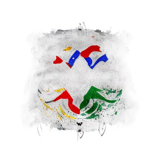 Italian flag with Arabic calligraphy tattoo design idea