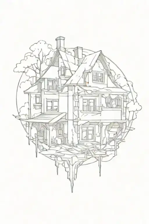 broken home design ideas tattoo design idea