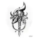 viking dagger tattoo design idea